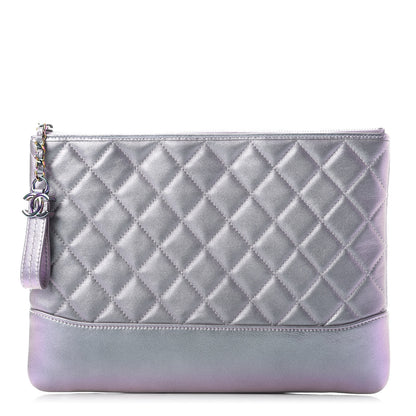 Chanel Iridescent Lambskin Quilted Medium Gabrielle Cosmetic Case Light Purple 1 of 10