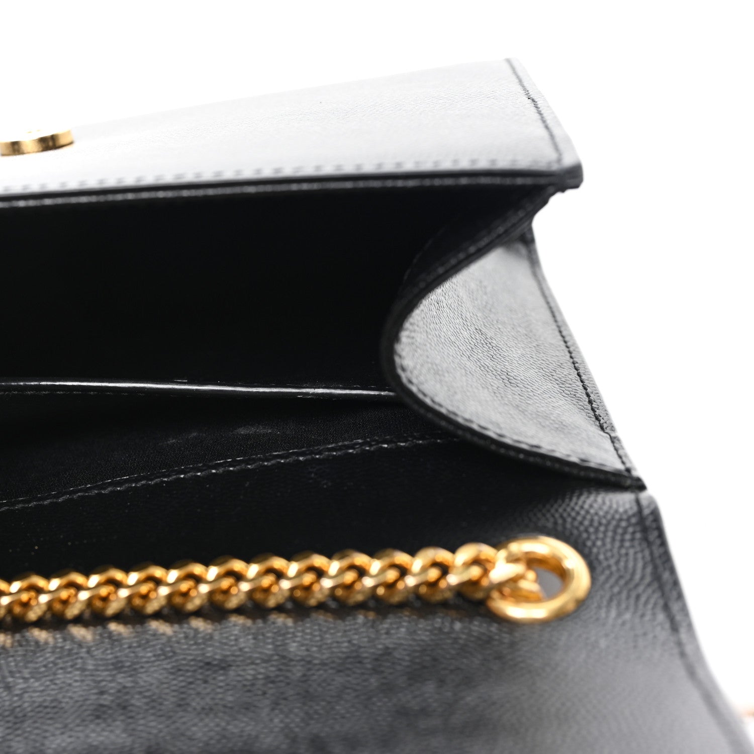 Saint Laurent Grain De Poudre Small Monogram Kate Satchel Black 11 of 11