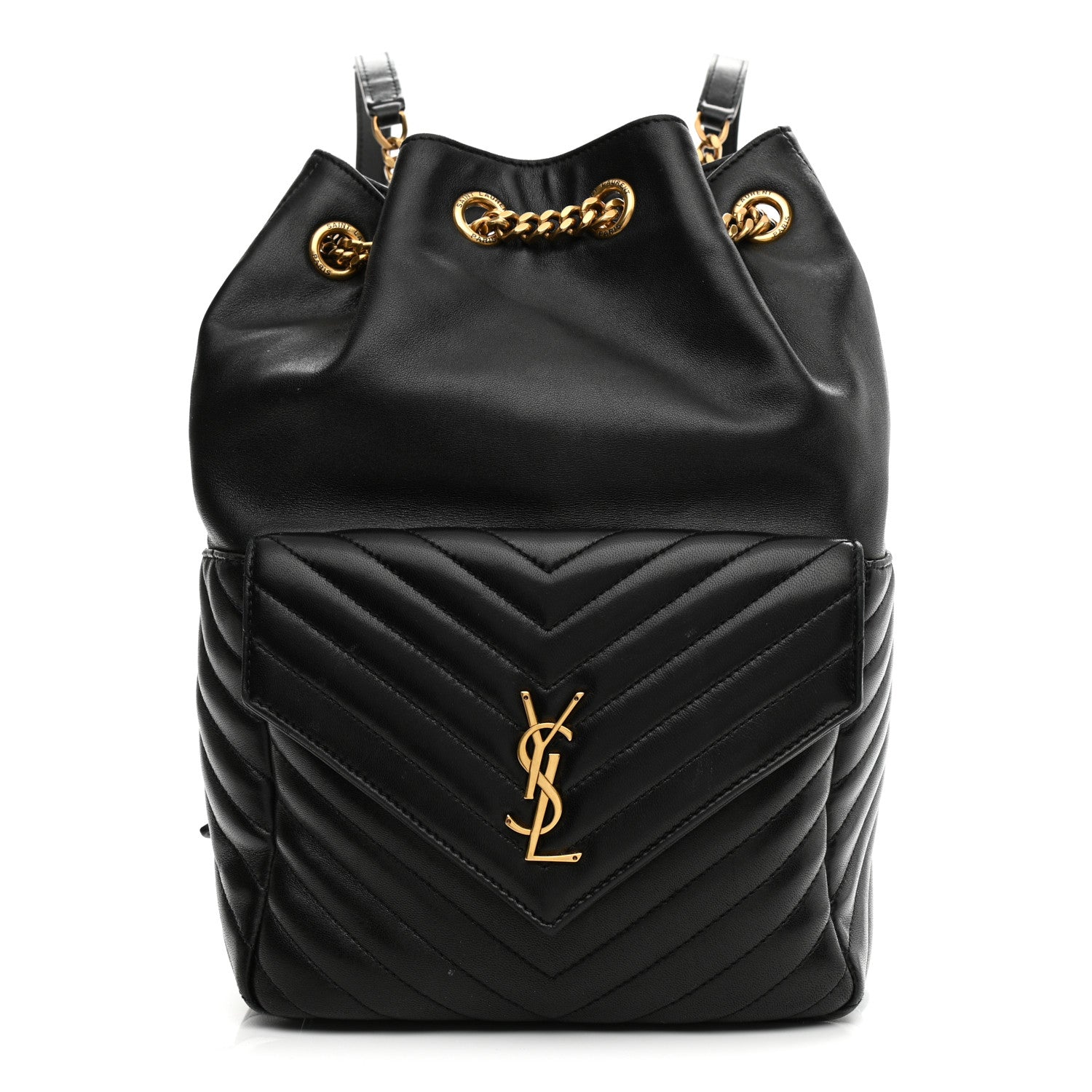 Saint Laurent Lambskin Matelasse Monogram Joe Backpack Black 1 of 8