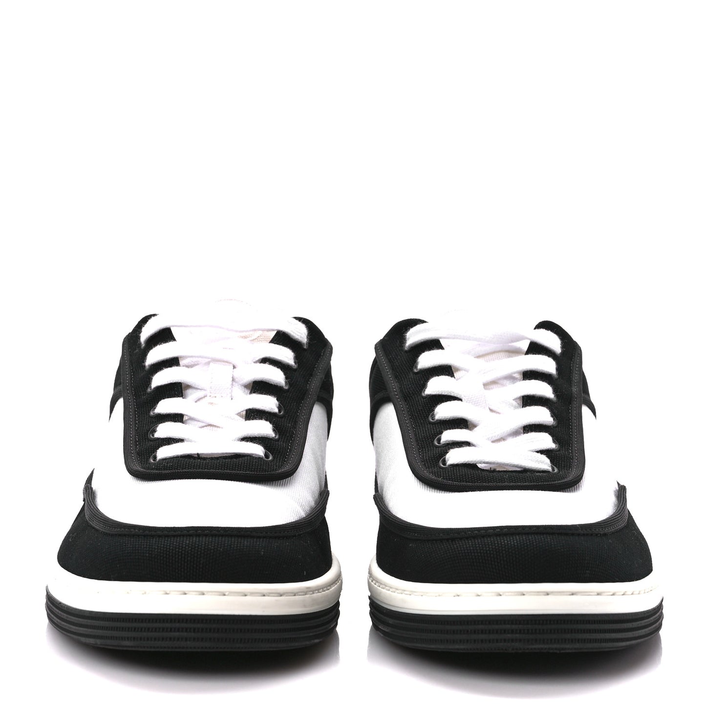 Fabric Womens Logo Sneakers 39.5 Black White