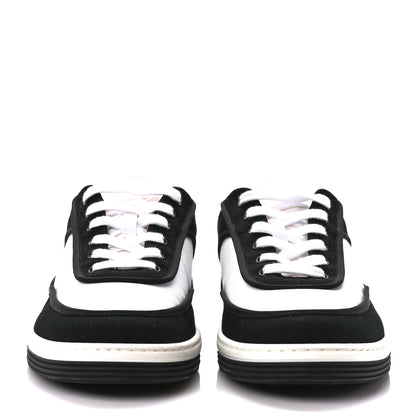 Chanel Fabric Womens Logo Sneakers 39.5 Black White 2 of 9