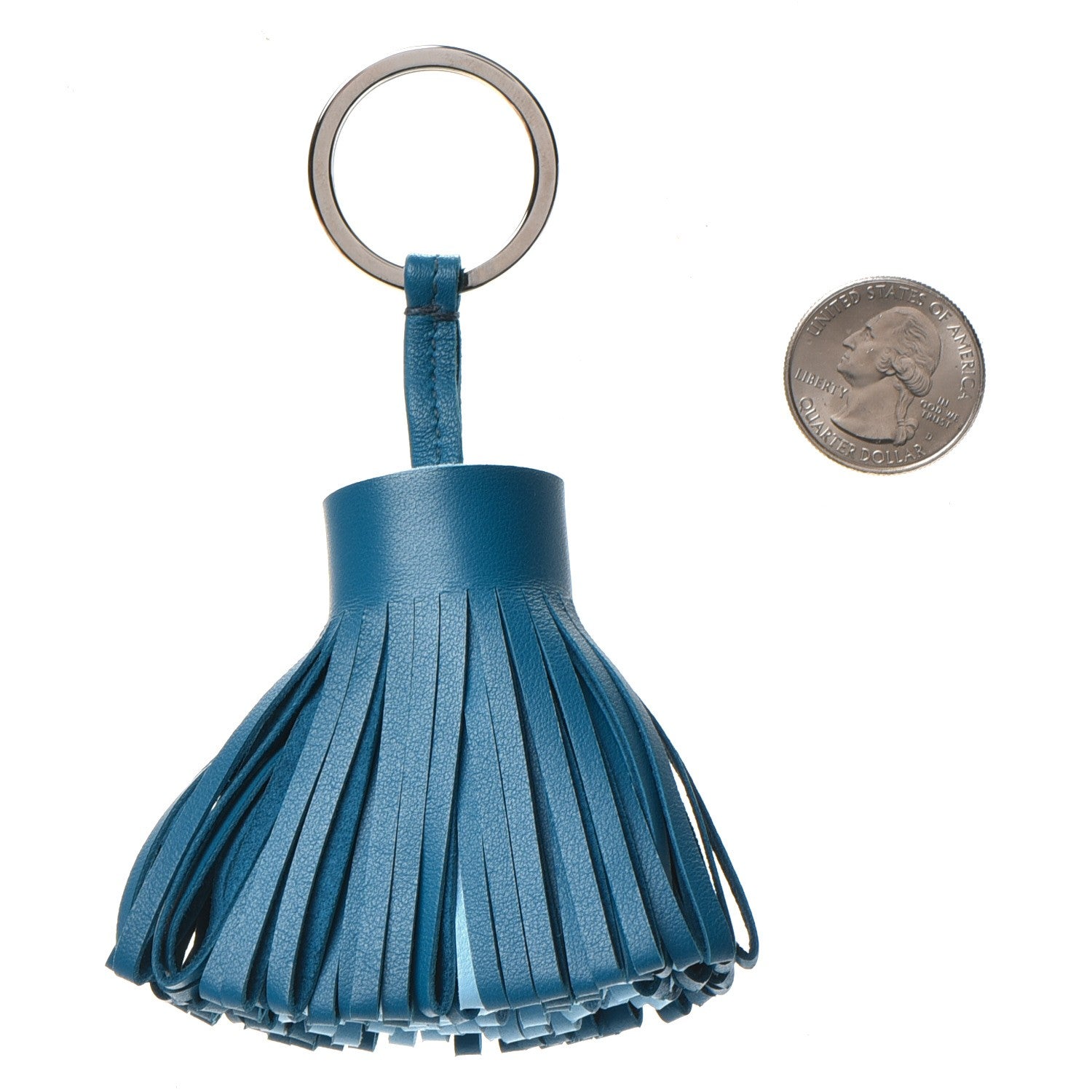 Hermes Lambskin Bi-Color Carmen Tassel Key Holder Bleu Izmir Celeste 2 of 6