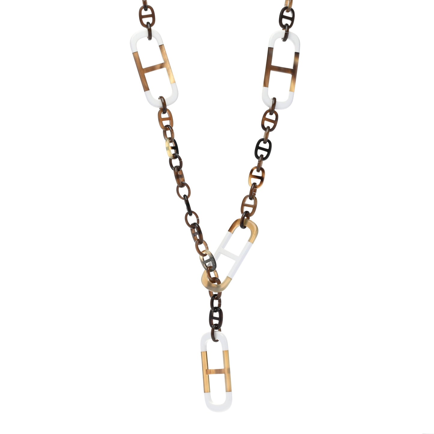 Buffalo Horn Lacquer Amarres Necklace White