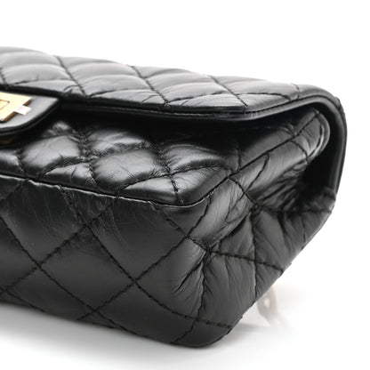 Chanel Aged Calfskin Quilted 2.55 Reissue Flap Belt Bag Clutch Black 9 of 10