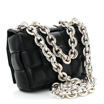 Bottega Veneta Lambskin Maxi Intreccio Padded Chain Cassette Crossbody Bag Black 3 of 10