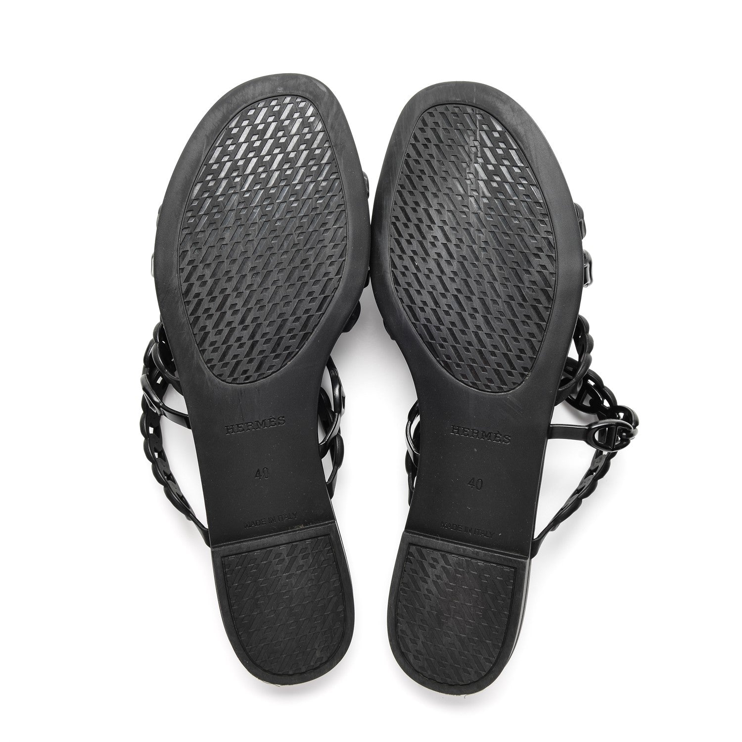 Hermes Rubber Chaine d'Ancre Nude Sandals 40 Black 5 of 7