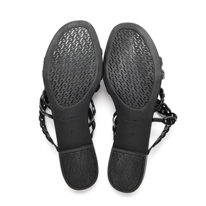 Hermes Rubber Chaine d'Ancre Nude Sandals 40 Black 5 of 7