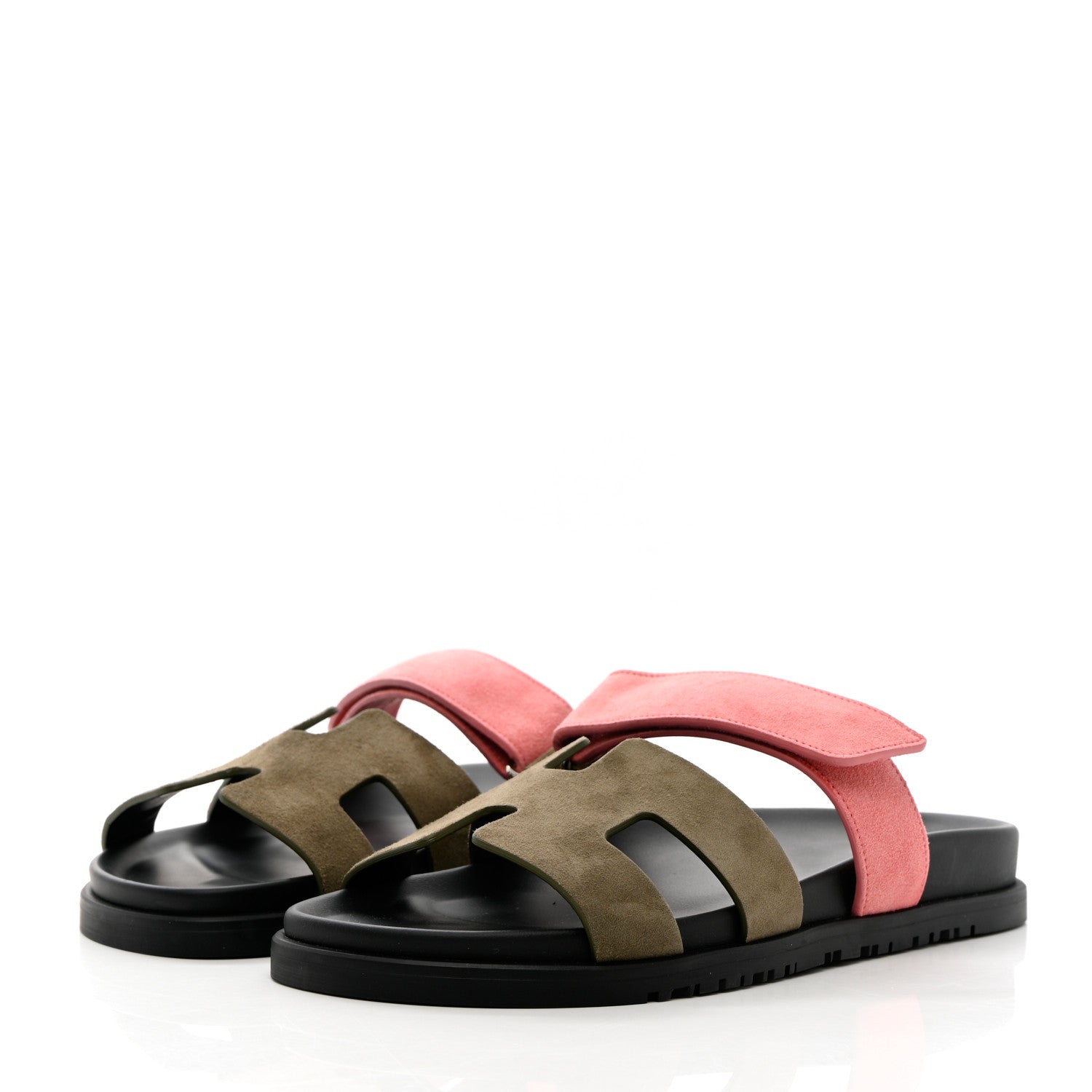 Hermes Suede Goatskin Womens Chypre Sandals 38.5 Toundra Rose Du Desert 3 of 10