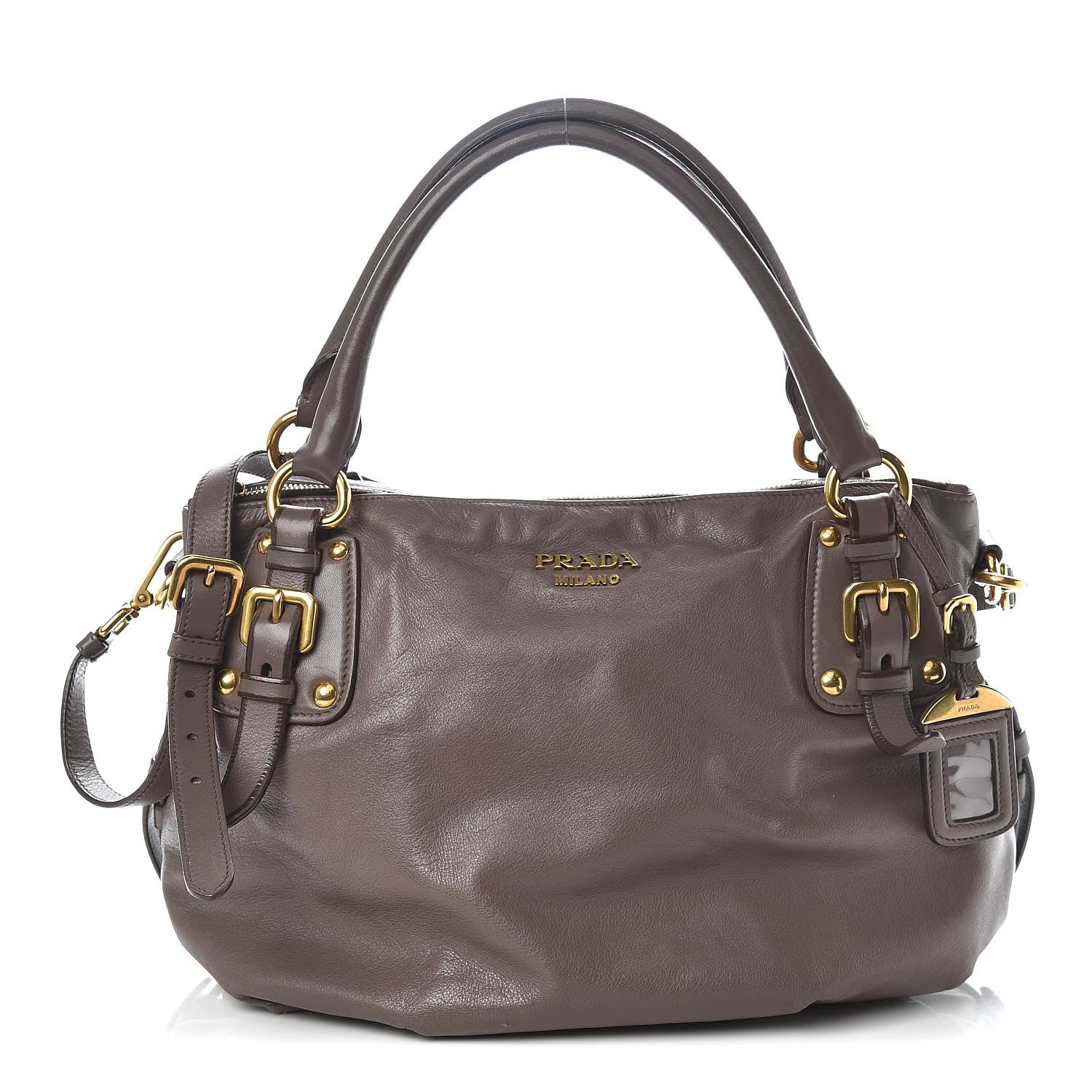 Prada Soft Calfskin Satchel Bambu 1 of 11