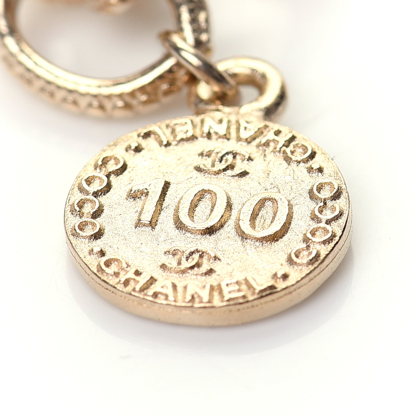 Pearl CC 100th Anniversary Necklace Light Gold
