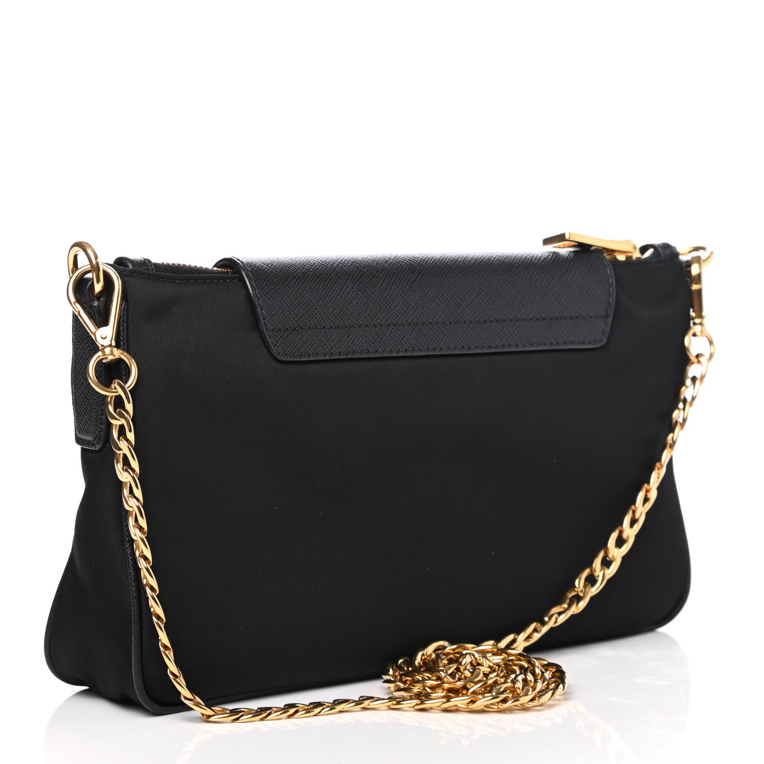 Prada Tessuto Nylon Saffiano Crossbody Bag Black 2 of 4