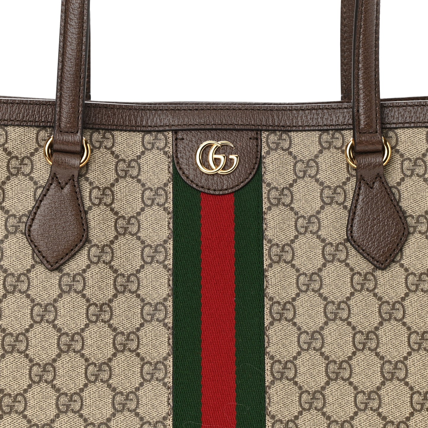 GG Supreme Monogram Medium Ophidia Shopping Tote Brown