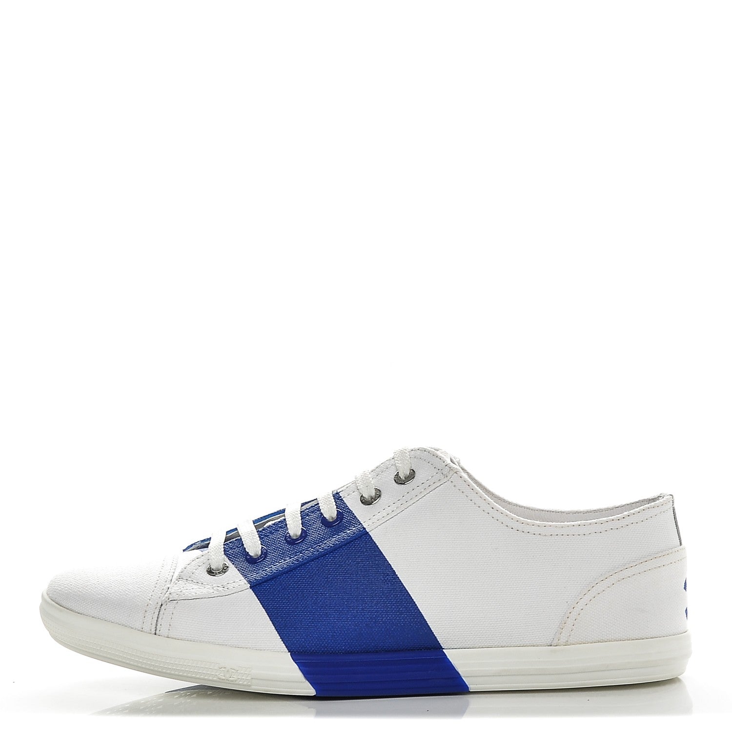 Chanel Canvas CC Sneakers 40.5 White Blue 1 of 7