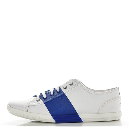 Chanel Canvas CC Sneakers 40.5 White Blue 1 of 7