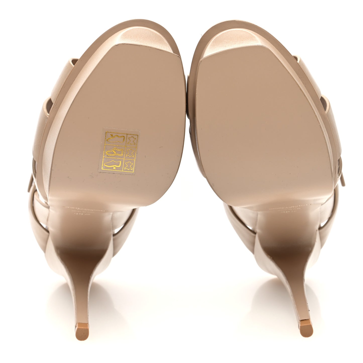 Calfskin Tribute 105 Platform Sandals 38.5 Dark Beige