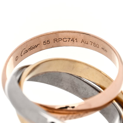 Cartier 18K Pink Yellow White Gold Classic Trinity Ring 55 7.25 4 of 4