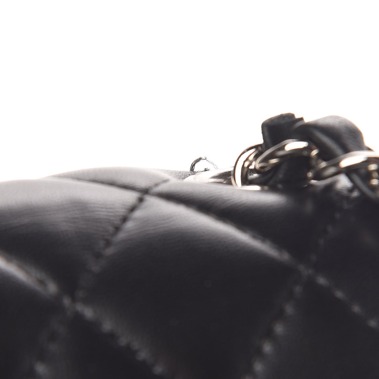 Lambskin Quilted Mini Square Flap Black