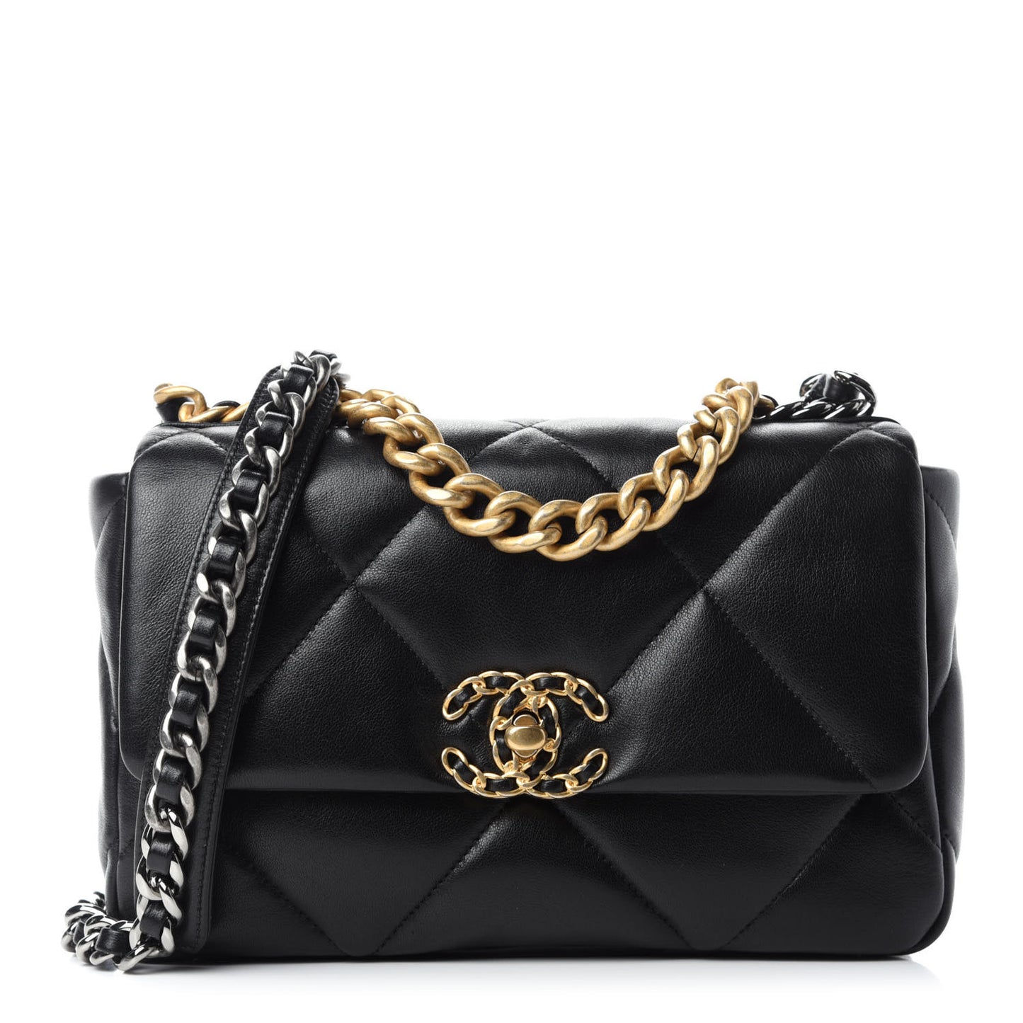 Lambskin Quilted Medium Chanel 19 Flap Black