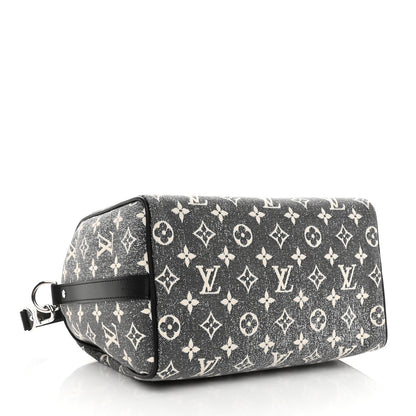 Louis Vuitton Denim Monogram Jacquard Speedy Bandouliere 25 Black 4 of 7