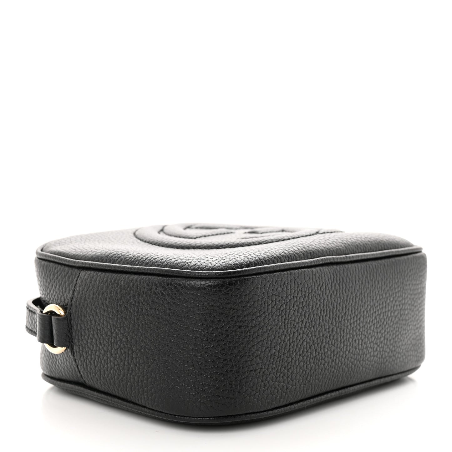 Pebbled Calfskin Small Soho Disco Bag Black