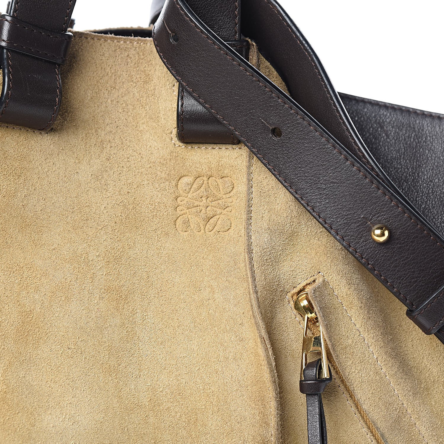 Loewe Suede Medium Hammock Shoulder Bag Gold 7 of 11