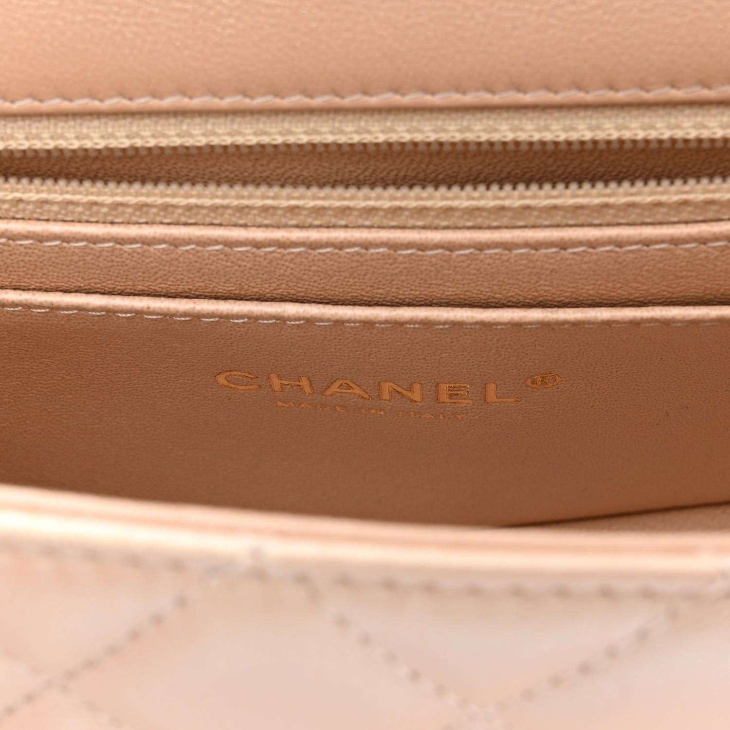 Chanel Iridescent Calfskin Quilted Mini Rectangular Flap Beige 6 of 10