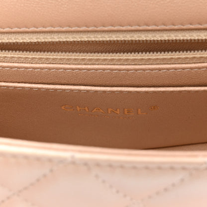 Chanel Iridescent Calfskin Quilted Mini Rectangular Flap Beige 6 of 10