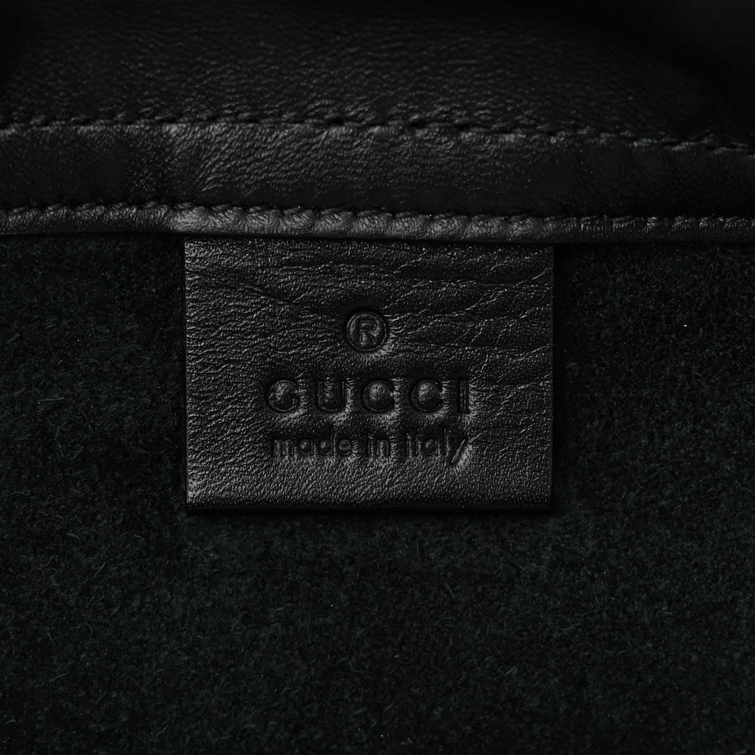 Gucci Calfskin Logo Drawstring Backpack Black 6 of 10