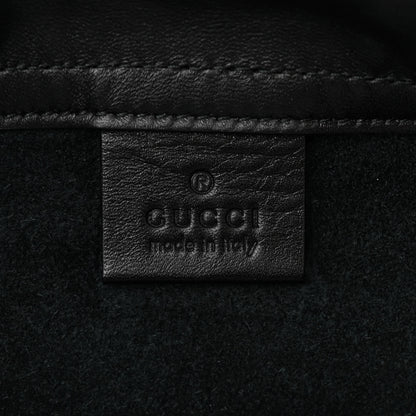 Gucci Calfskin Logo Drawstring Backpack Black 6 of 10