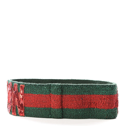 Gucci Sequin Headband Medium Red Green 2 of 4