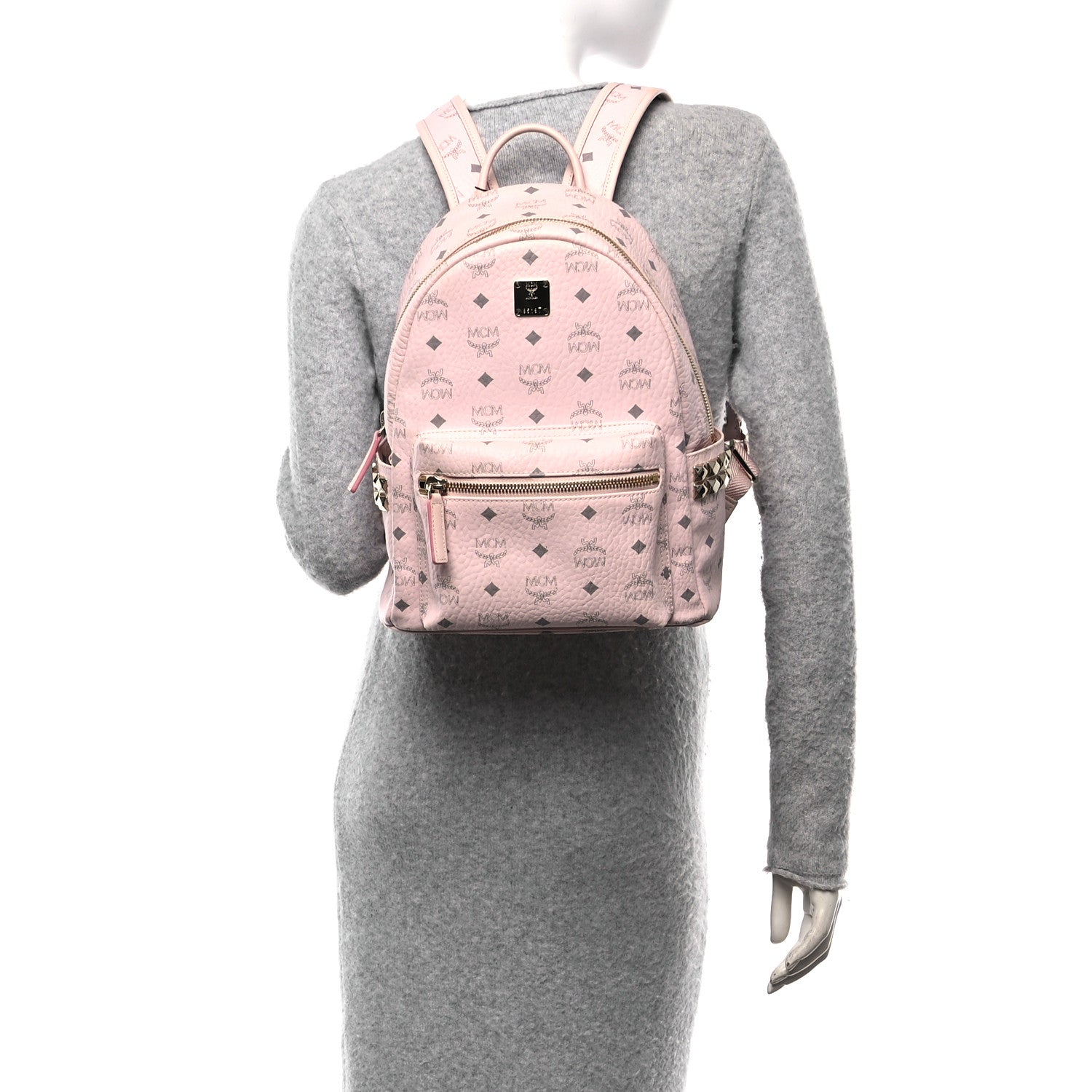 MCM Visetos Small Side Stud Stark Backpack Soft Pink 2 of 12