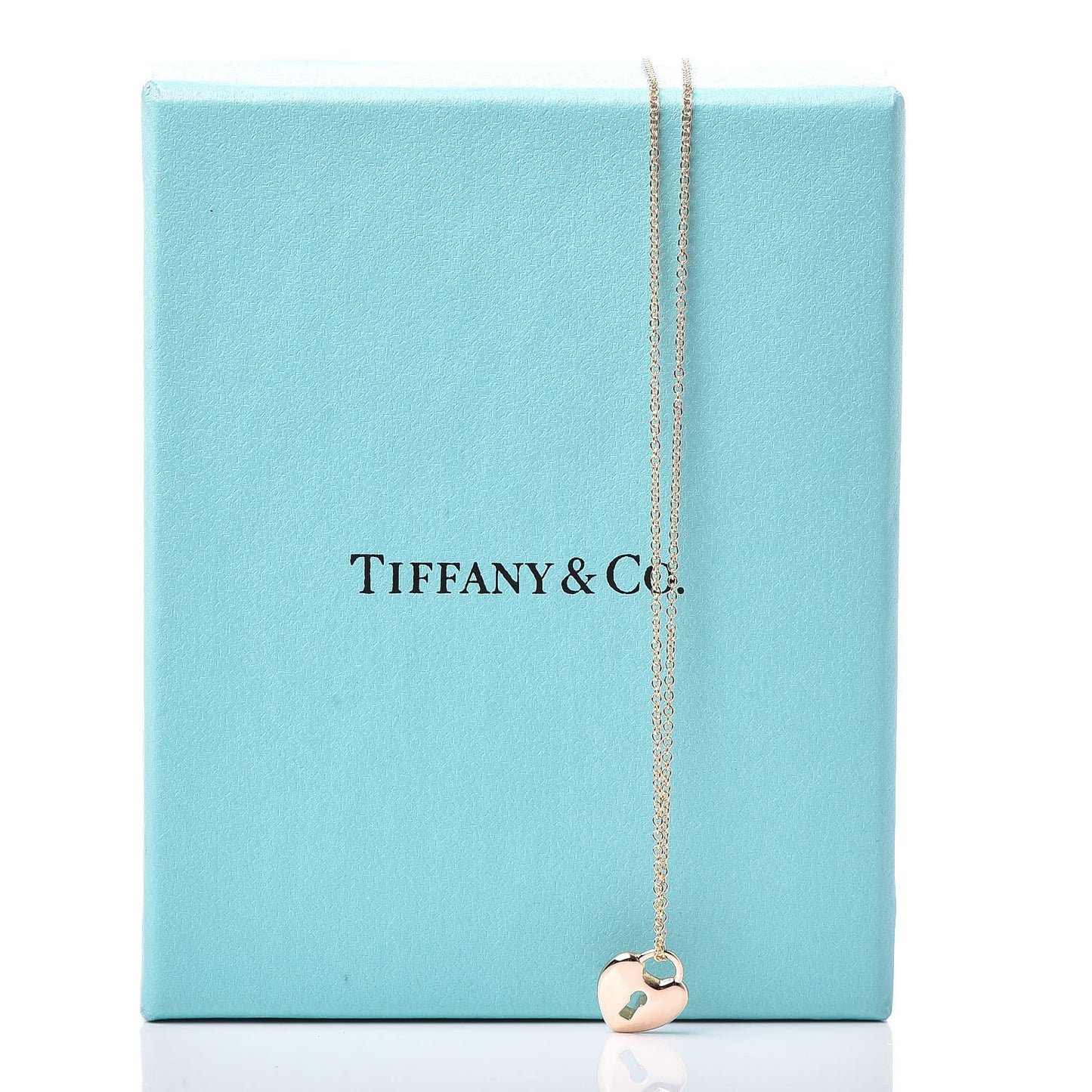 18K Rose Gold Mini Heart Lock Pendant Necklace