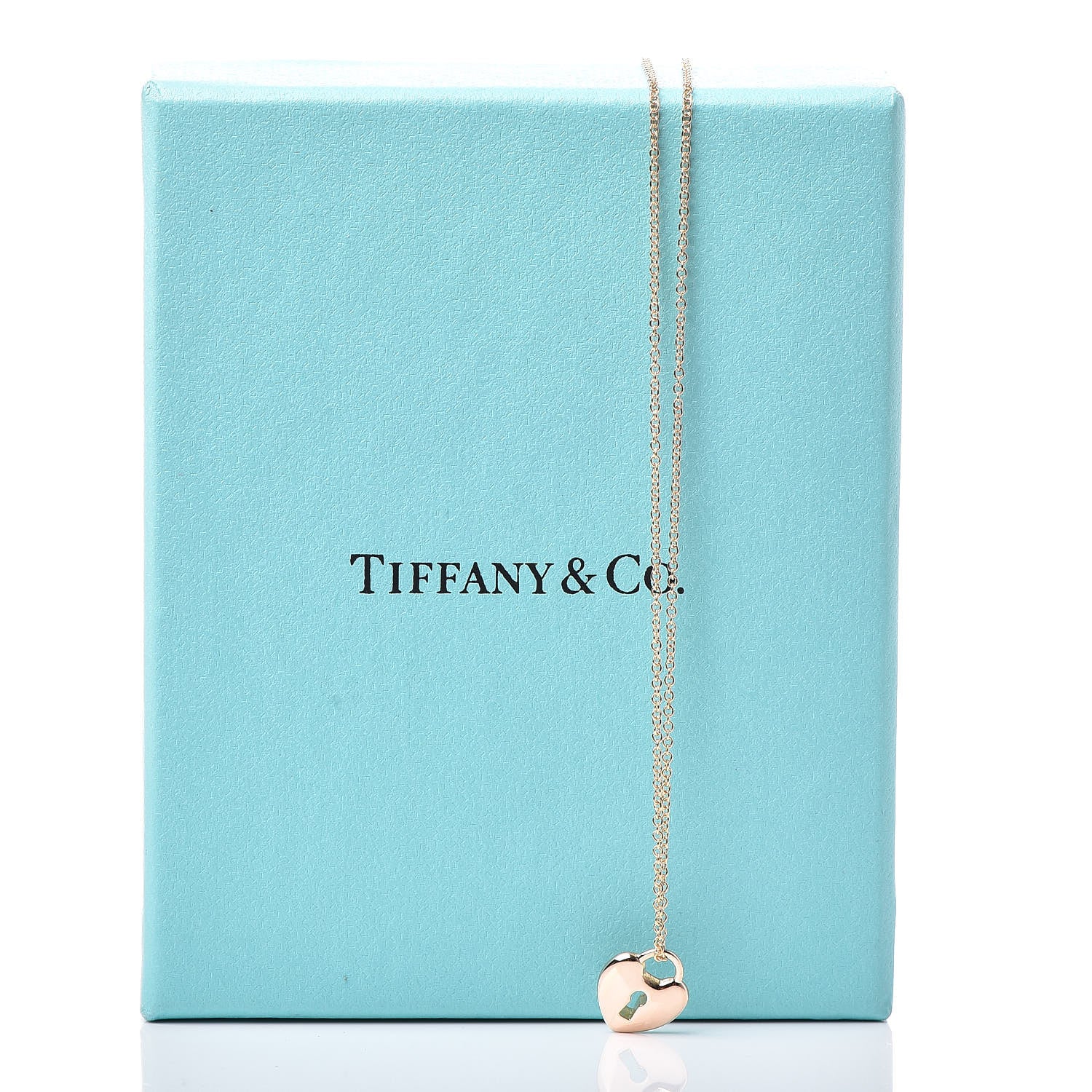 Tiffany 18K Rose Gold Mini Heart Lock Pendant Necklace 8 of 8