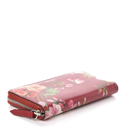 Gucci Shangai Calfskin Blooms Print Zip Around Wallet Romantic Cerise Multicolor 4 of 6
