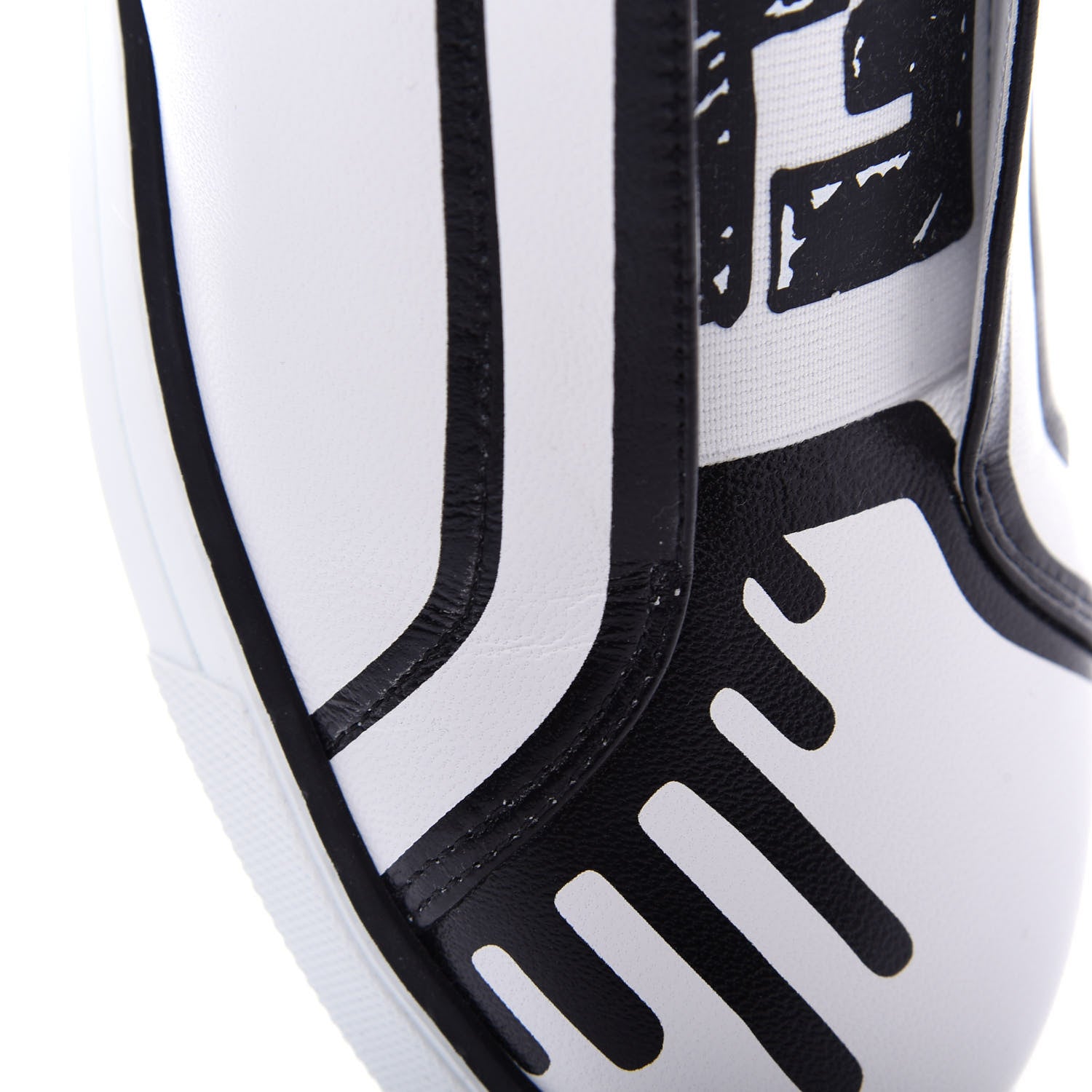Fendi X JOSHUA VIDES Nappa Rockoclick Slip On Sneakers 39 Snow White Black 11 of 11