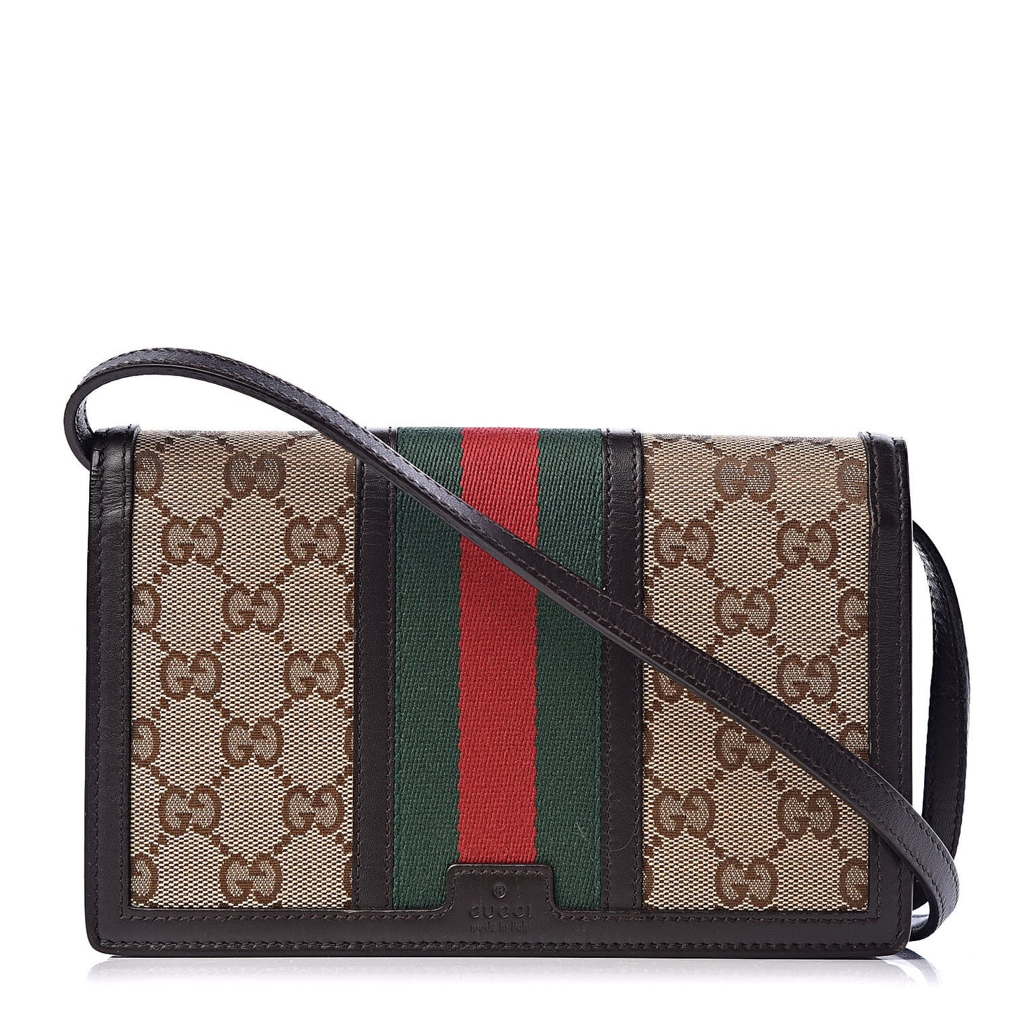 Monogram Web Strap Wallet Dark Brown