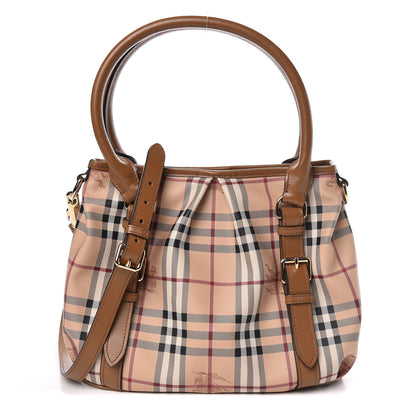 Burberry Haymarket Check Small Northfield Tote Mid Camel 1 of 13