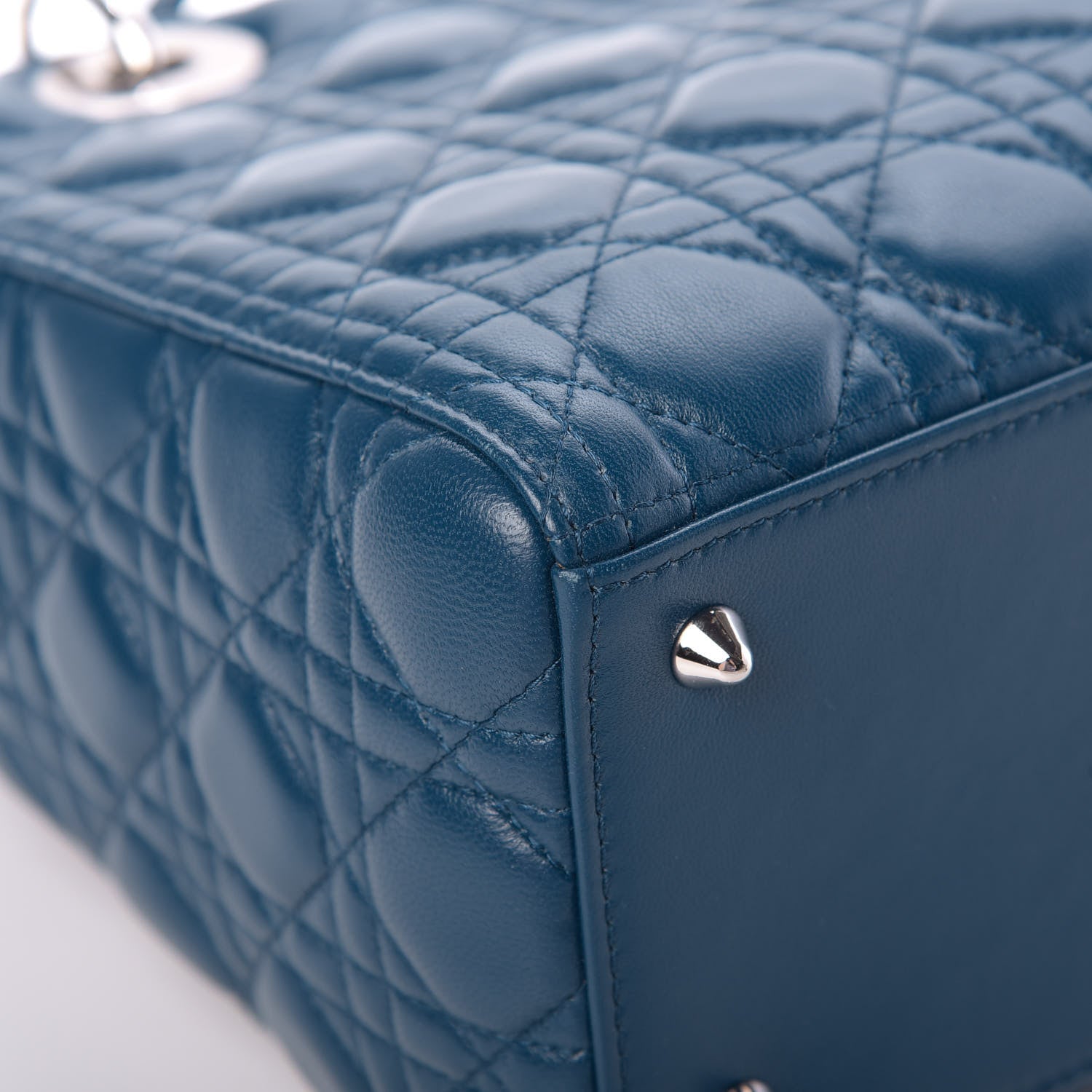 Christian Dior Lambskin Cannage Medium Lady Dior Blue 9 of 12