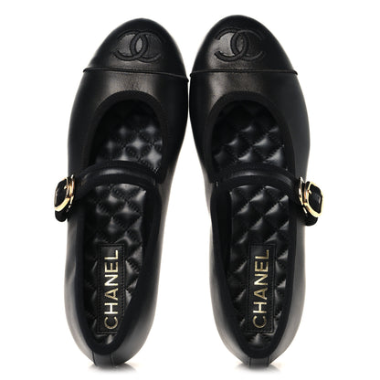 Chanel Lambskin Mary Jane Flats 38 Black 2 of 9