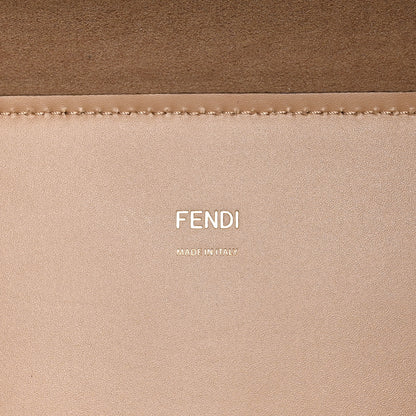 Fendi Vitello King Plexiglass Elaphe Python Print Logo Medium Fendi Sunshine Shopper Tote Miele Scuro Makeup 6 of 9