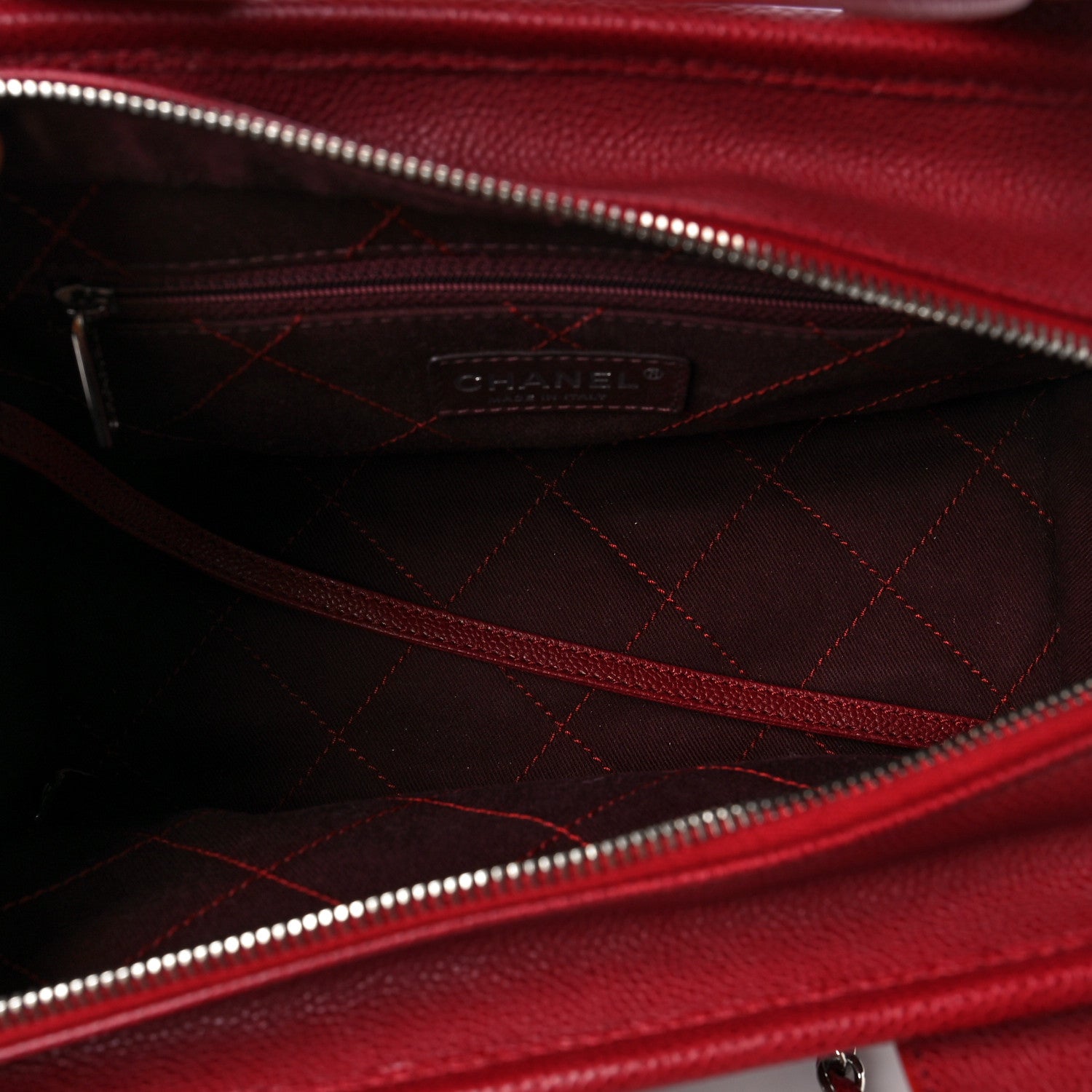 Chanel Caviar Quilted Small Deauville Bowling Bag Red 4 of 5