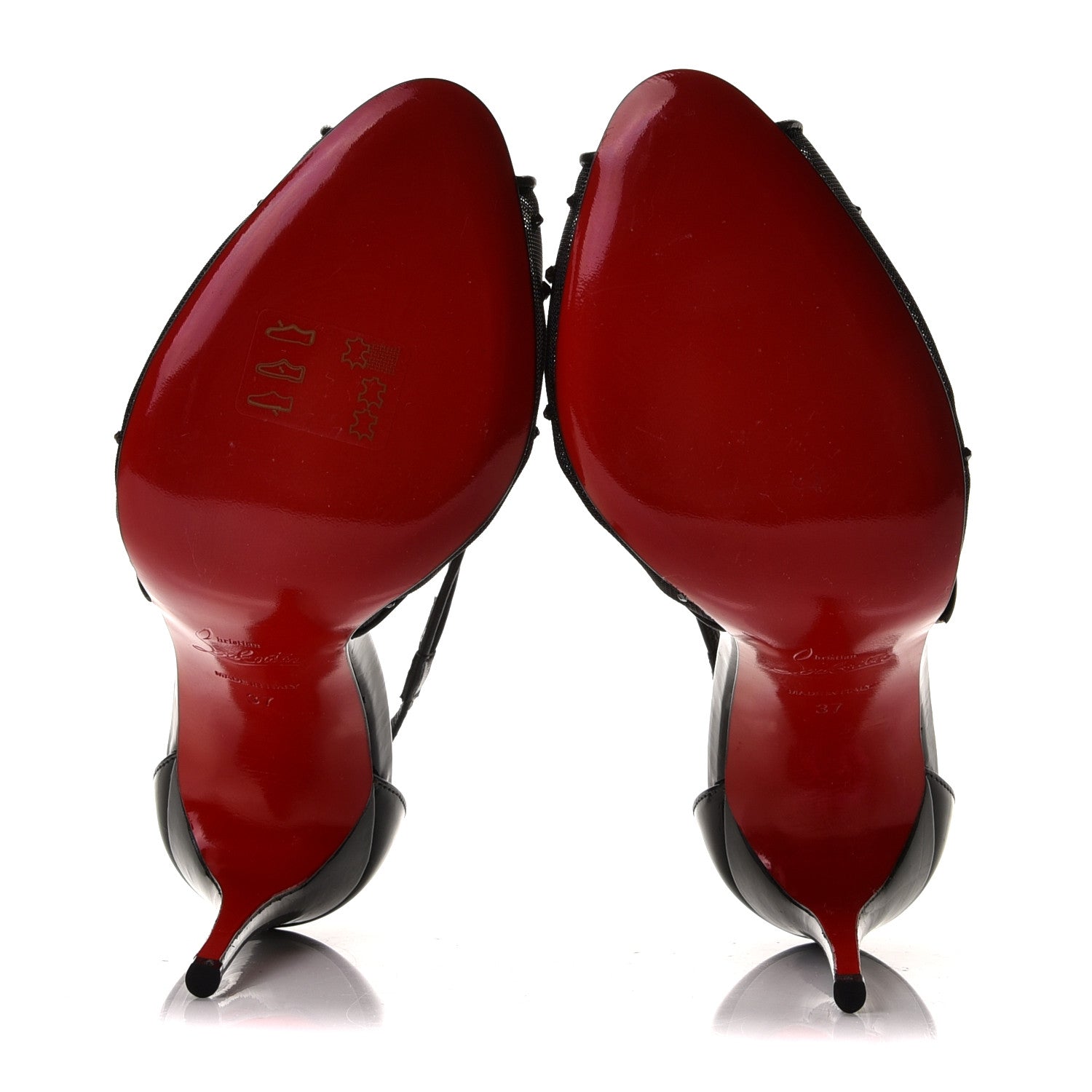 Christian Louboutin Mesh Embellished Patinana 100 Sandals 37 Black 7 of 10