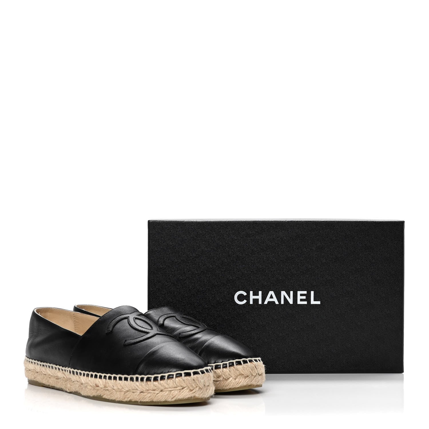 Chanel Lambskin CC Espadrilles 39 Black 10 of 10