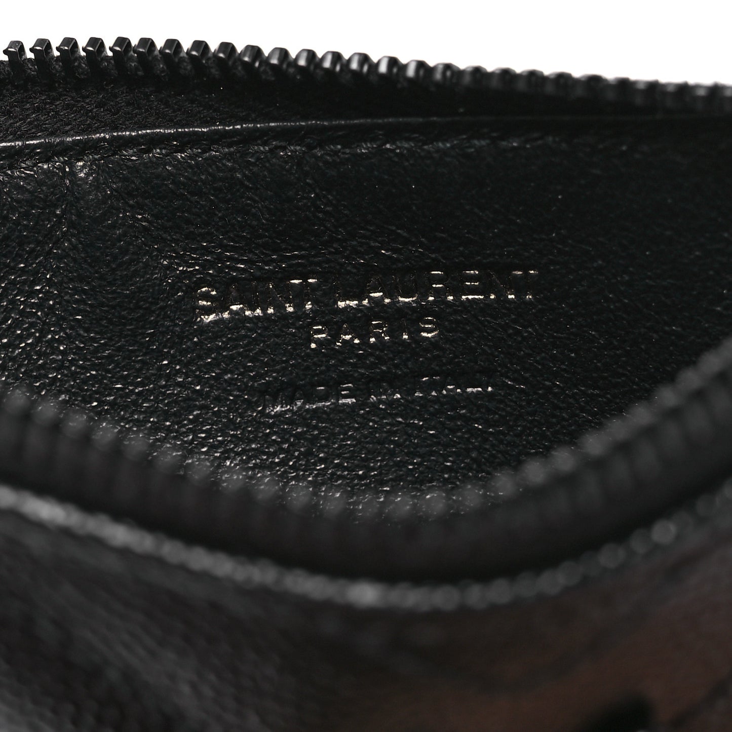 Grain De Poudre Matelasse Chevron Monogram Fragments Zippered Card Case Black