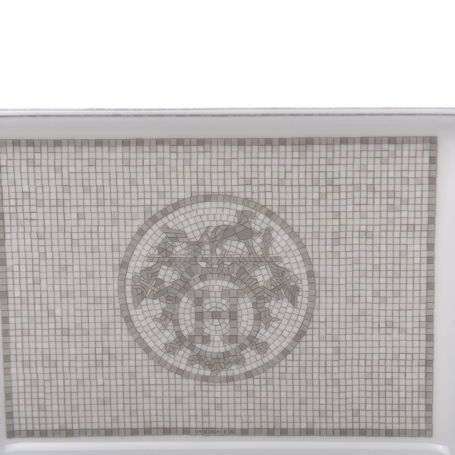 Hermes Porcelain Mosaique Au 24 Sushi Plate Platine 5 of 8