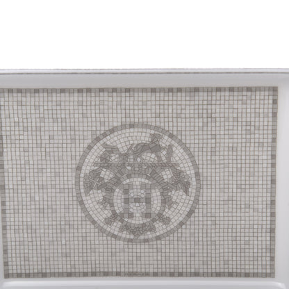 Hermes Porcelain Mosaique Au 24 Sushi Plate Platine 5 of 8