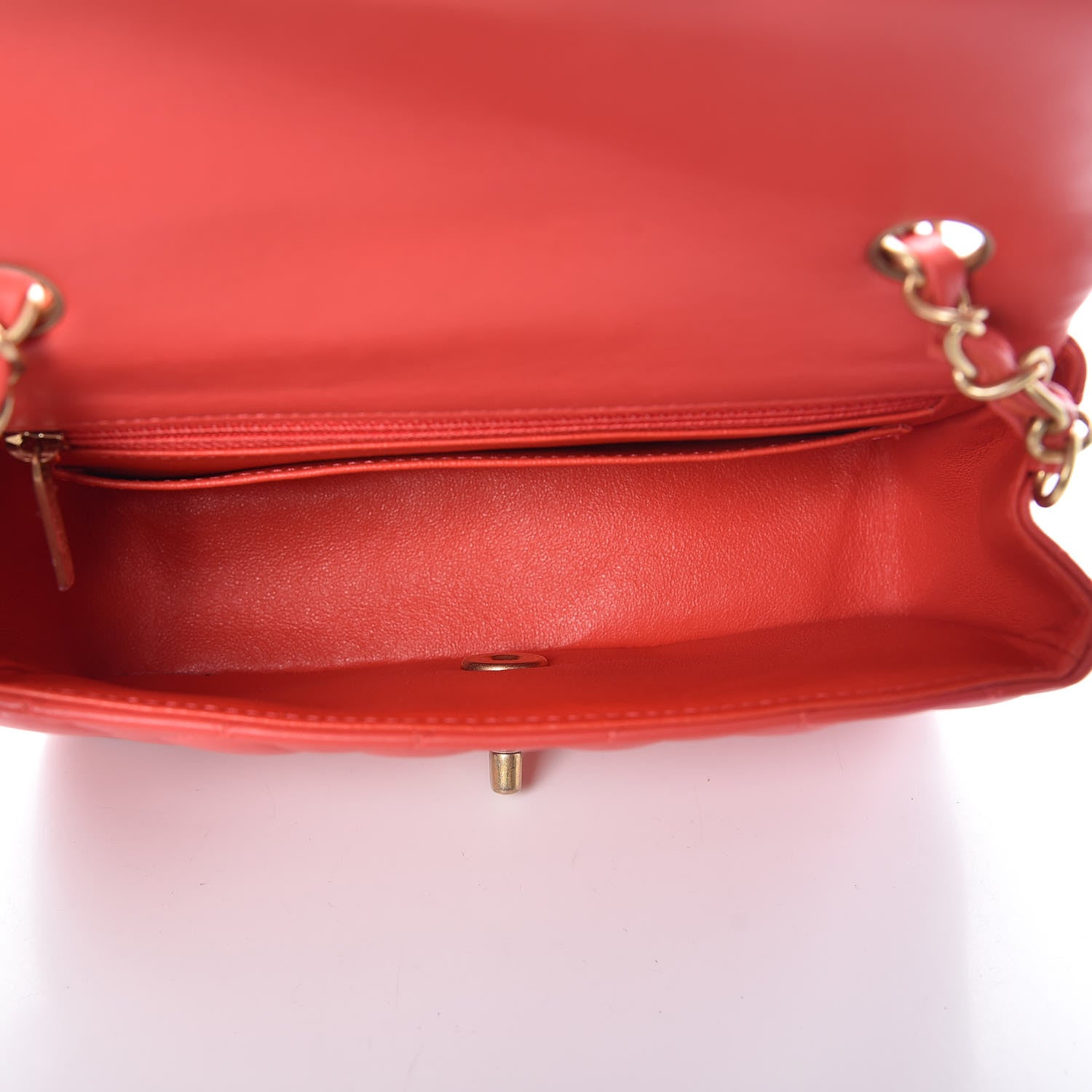 Chanel Lambskin Quilted Mini Rectangular Flap Red 5 of 10