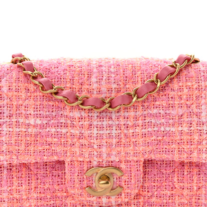Chanel Tweed Quilted Mini Rectangular Flap Pink Multicolor 5 of 11