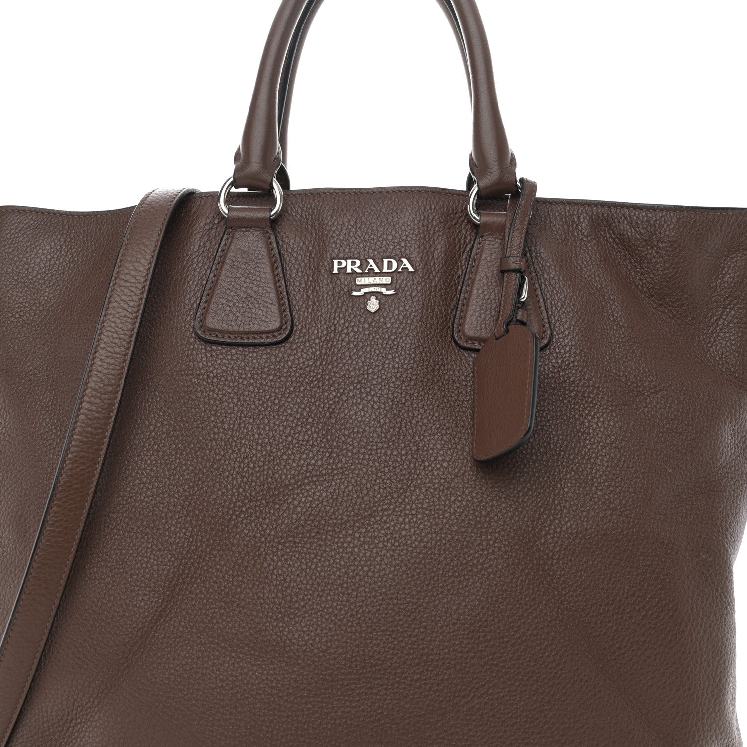 Prada Vitello Phenix Side Zip Shopping Tote Bruciato 8 of 11