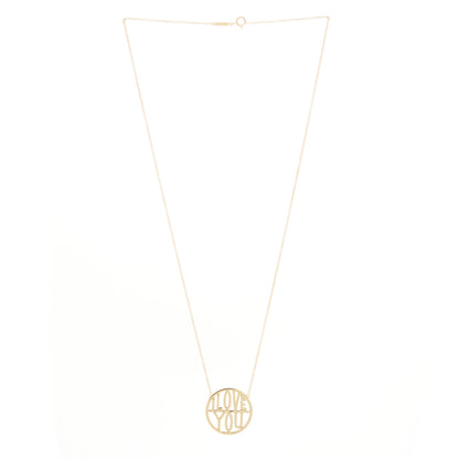 Jennifer Meyer 18K Yellow Gold Love You Disc Pendant Necklace 3 of 4